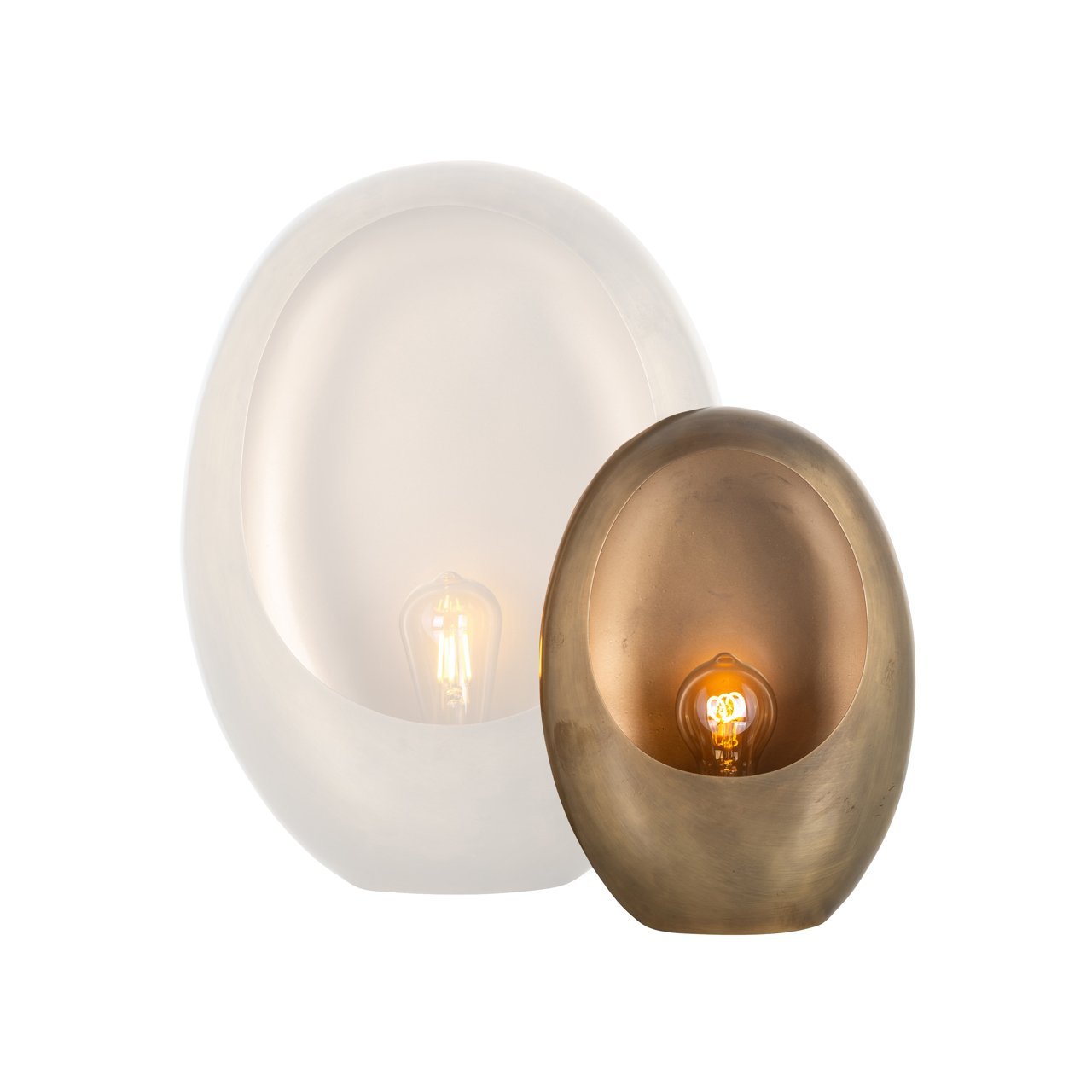 Moderne eivormige lamp met een luxe gouden afwerking