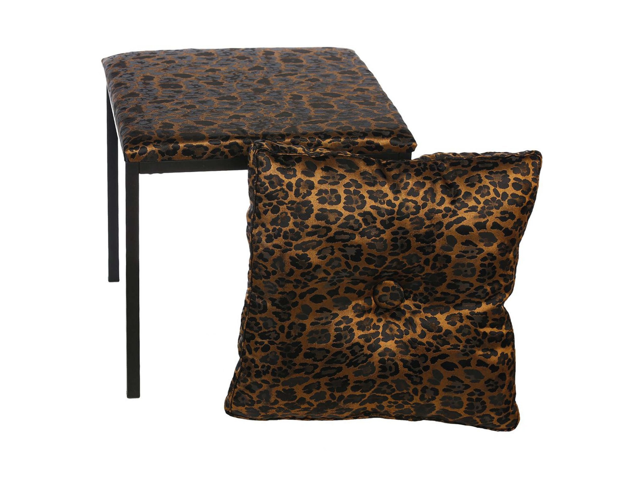 Sgabello “Wild&quot; leopardo | Cuscino incluso H.52 cm