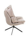 Luxe woonkamermeubel - Licht Grijze Lounge Chair: Zijaanzicht