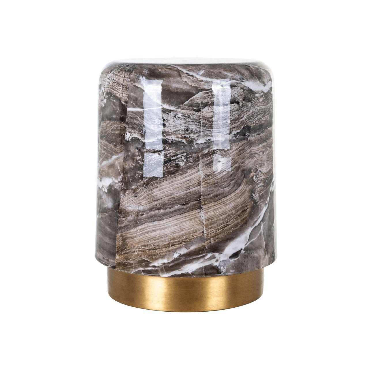 Metalen bijzettafel met marmer patroon | Axelle | H. 45.5 cm