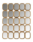 Metalen spiegel met 25 vierkante gouden elementen | Marila | 73x108.5 cm