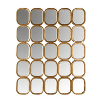 Metalen spiegel met 25 vierkante gouden elementen | Marila | 73x108.5 cm