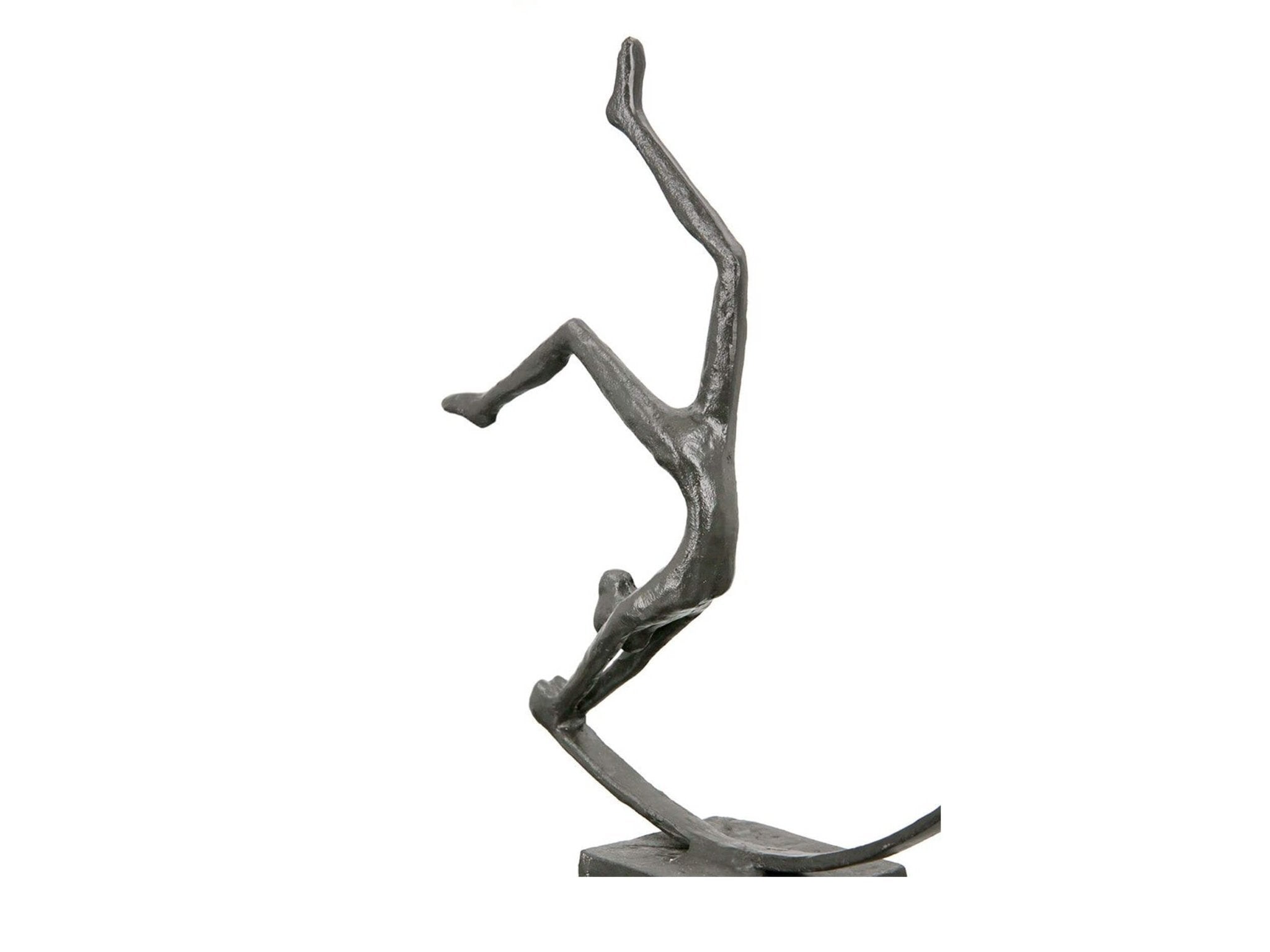 Decoratief metalen sculptuur van gymnaste op voet