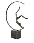 Metalen turnster beeldje - Grijs | Gymnaste | H. 29 cm