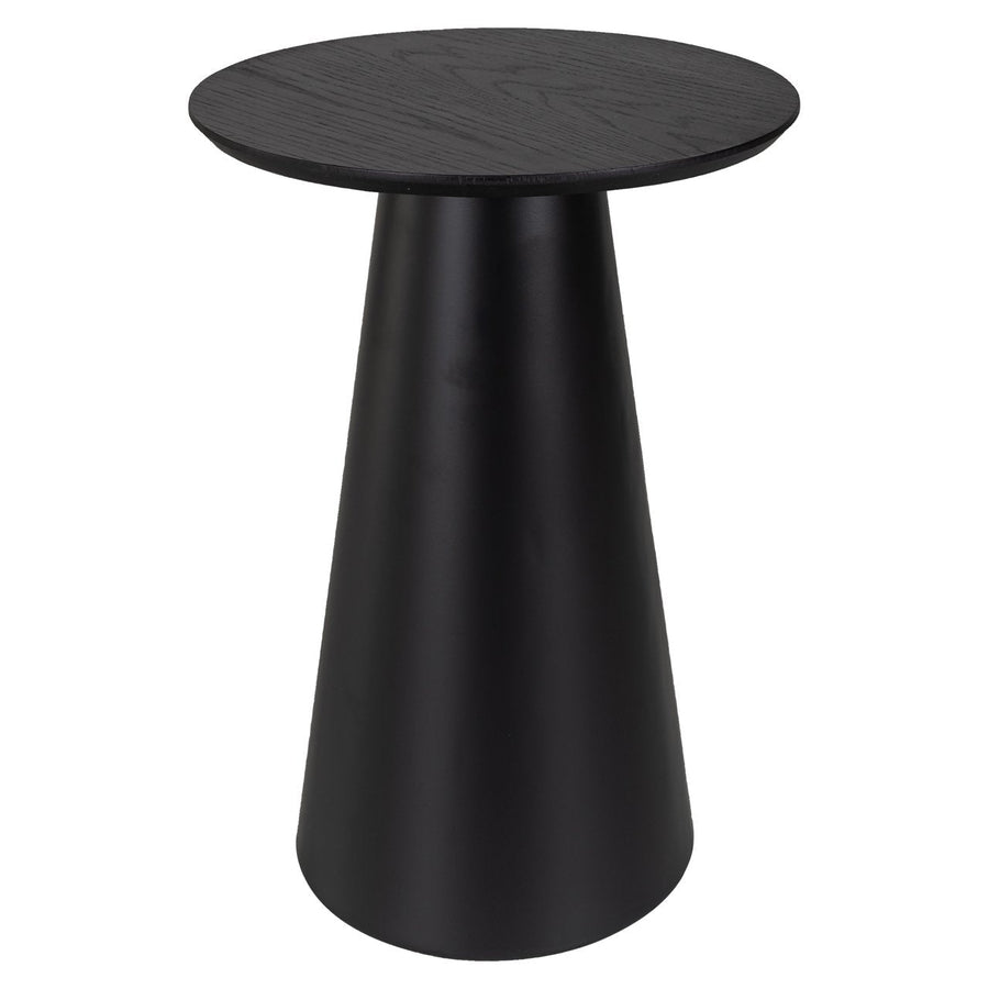 Zwarte ronde bijzettafel in minimalistisch design | Jazz | H. 60 cm