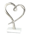 Modern hart sculptuur - Zilver | Heart | H. 28 cm