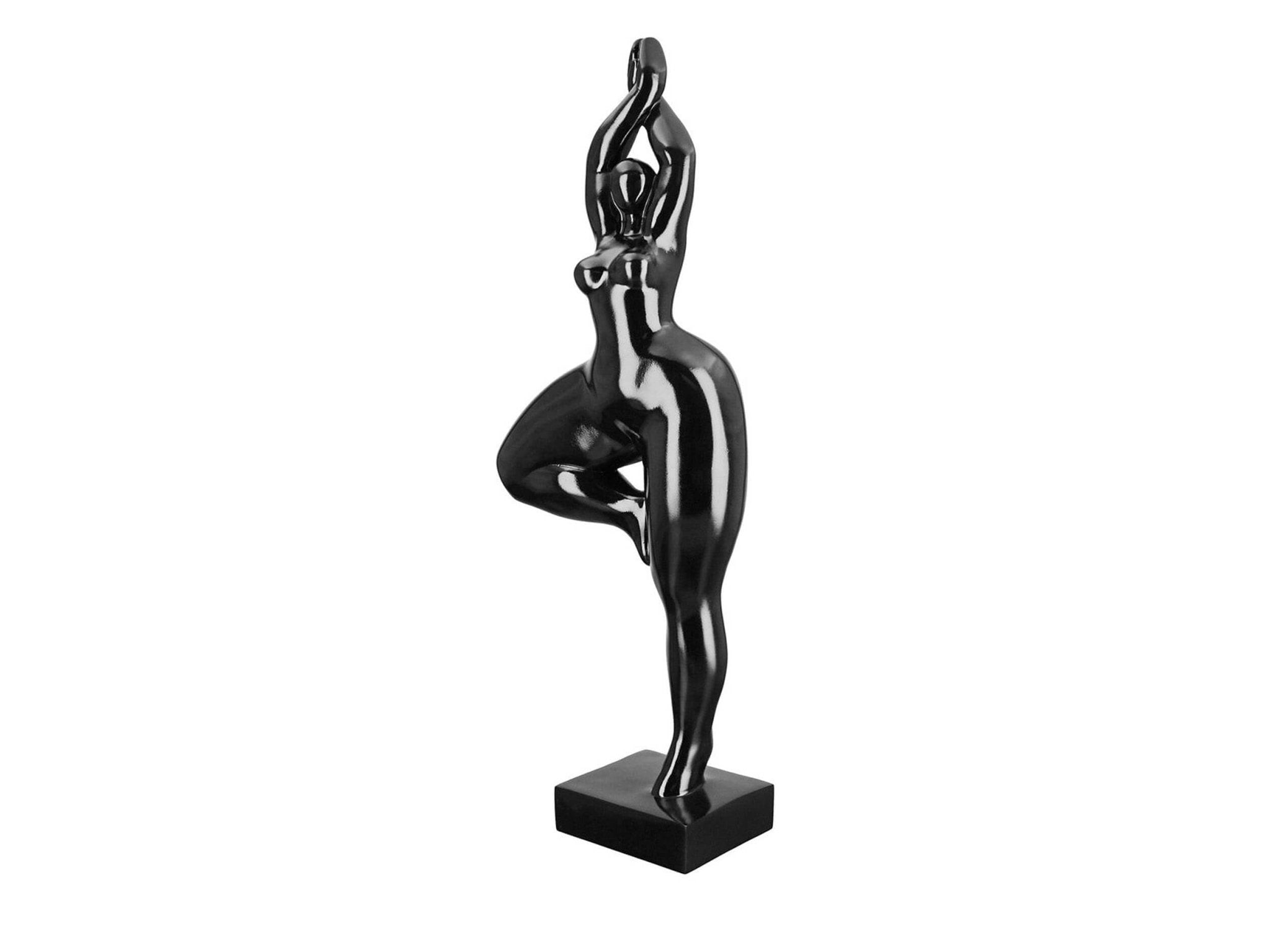 Modern zwart ballerina beeld op voet | H. 52 cm