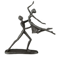 Modern zwart metalen danspaar beeldje | H. 17,5 cm