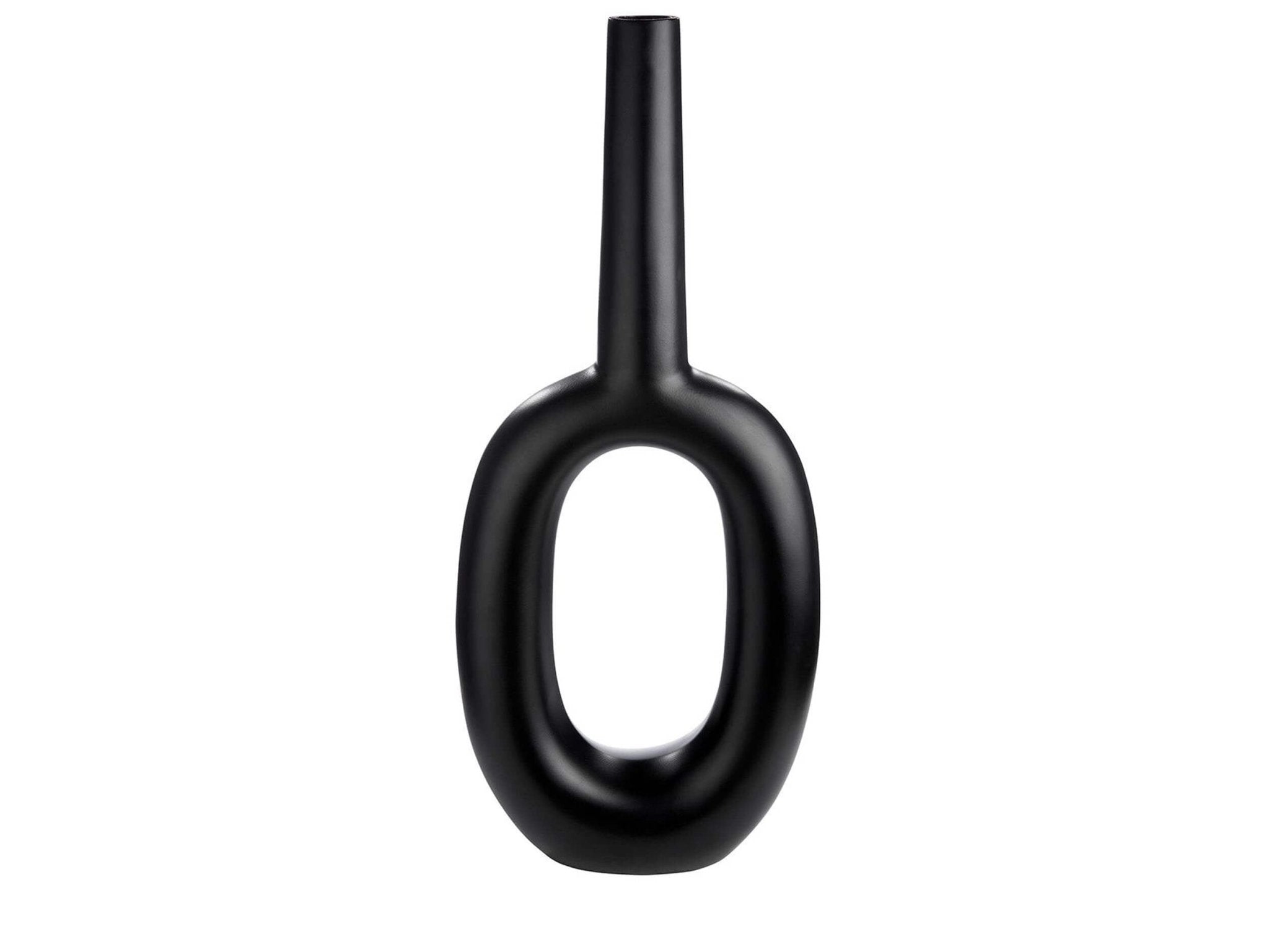 Moderne mat zwarte vaas | Oval | H. 69 cm