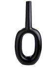 Moderne mat zwarte vaas | Oval | H. 69 cm