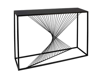 Moderne metalen dressoirtafel - Zwart | Ray | H. 79 cm