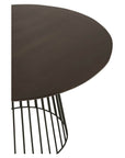 Stijlvolle ronde eettafel van Ø 120 cm in zwart metaal en mangohout