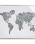 Moderne wereldkaart nagel prent - Wit | World | H. 80 cm