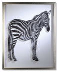 Moderne Zebra nagel prent - Zwart Wit| H. 100 cm