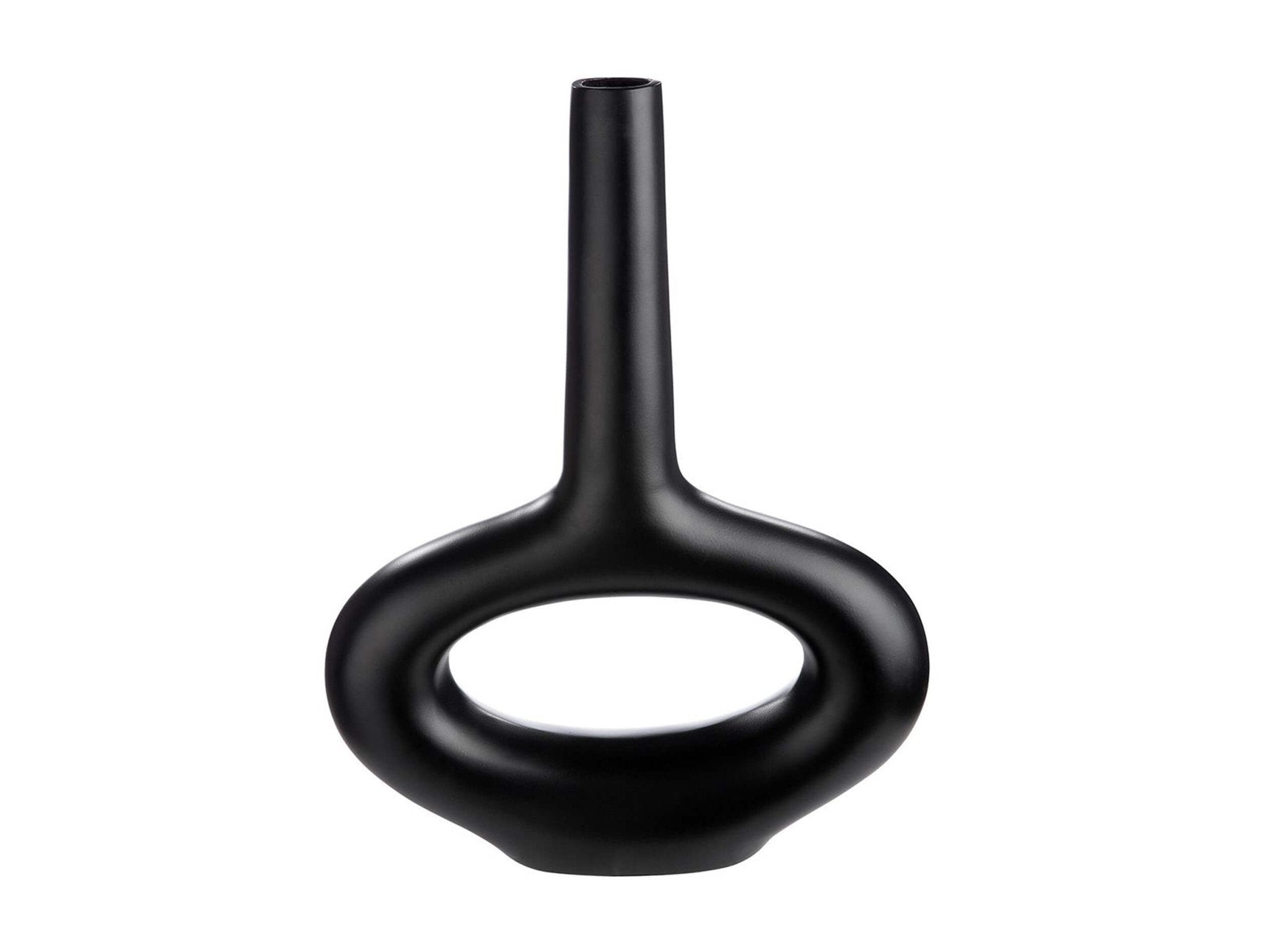 Moderne zwarte vaas | Oval | H. 49.5 cm