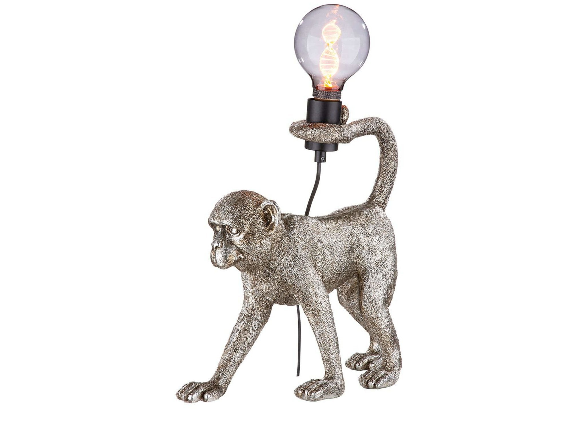 Monkey lamp - Zilver | Aapje | H. 37 cm