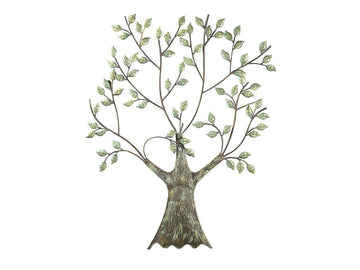 Muurdecoratie boom metaal - Groen | Plaque tree | H. 76 cm