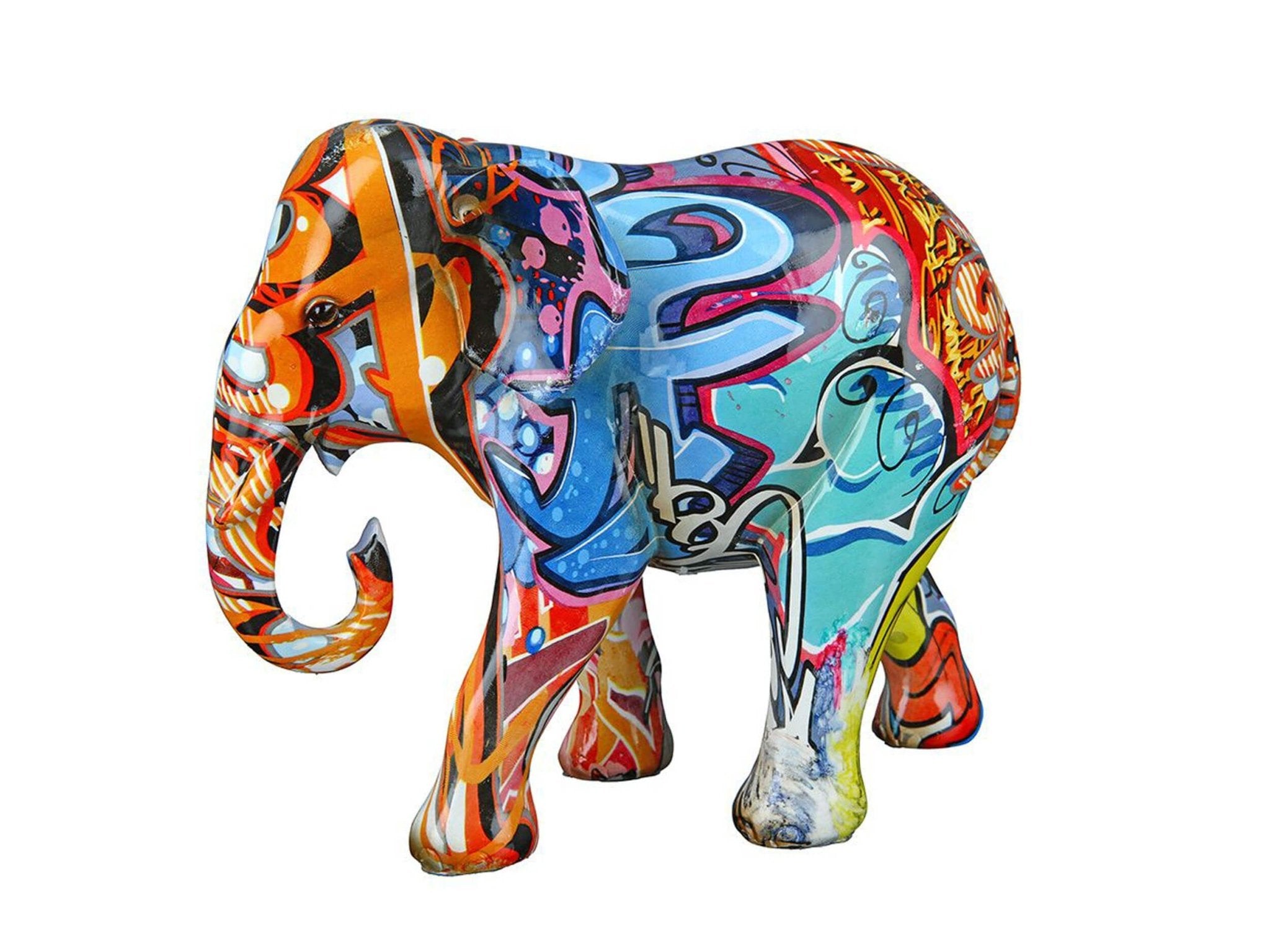 Kleurrijk olifanten beeld in polyresing