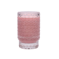 Roze sojawas kaars met champagne en pompelmoes geur