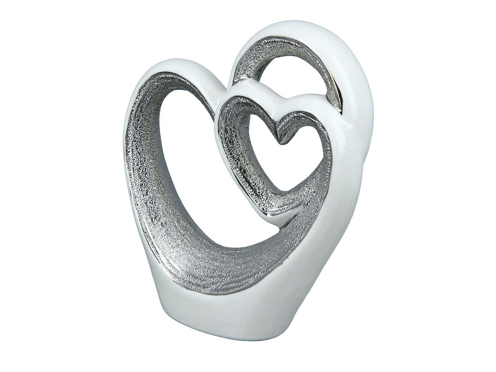 Porselein hart in hart beeld - Wit | Heart in heart | H. 29,5 cm