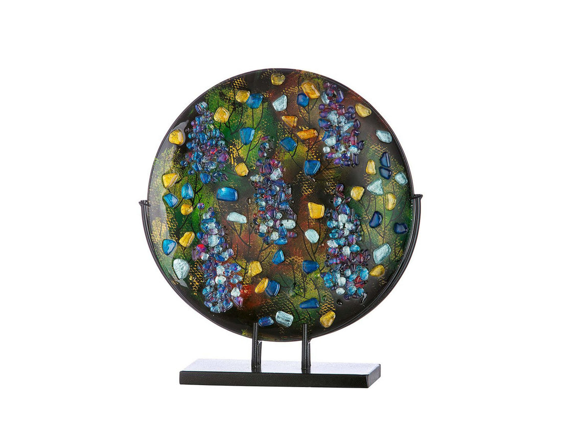 Ronde veelkleurige glaskunst tafelvaas | Pierre | H. 41 cm