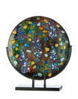 Ronde veelkleurige glaskunst tafelvaas | Pierre | H. 41 cm