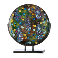 Ronde veelkleurige glaskunst tafelvaas | Pierre | H. 54 cm