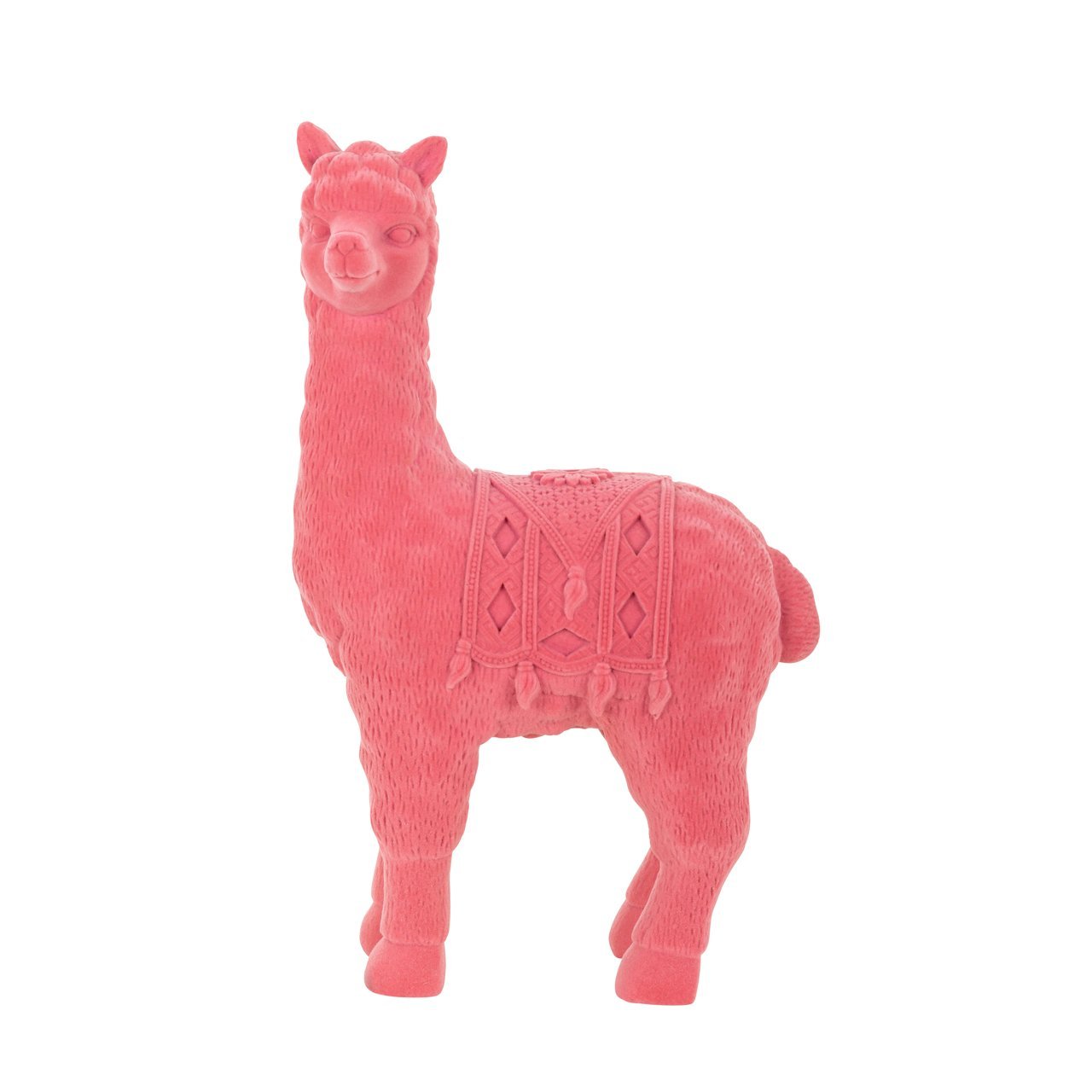 zijaanzicht van het Richmond interiors roze alpaca beeldje als deco object