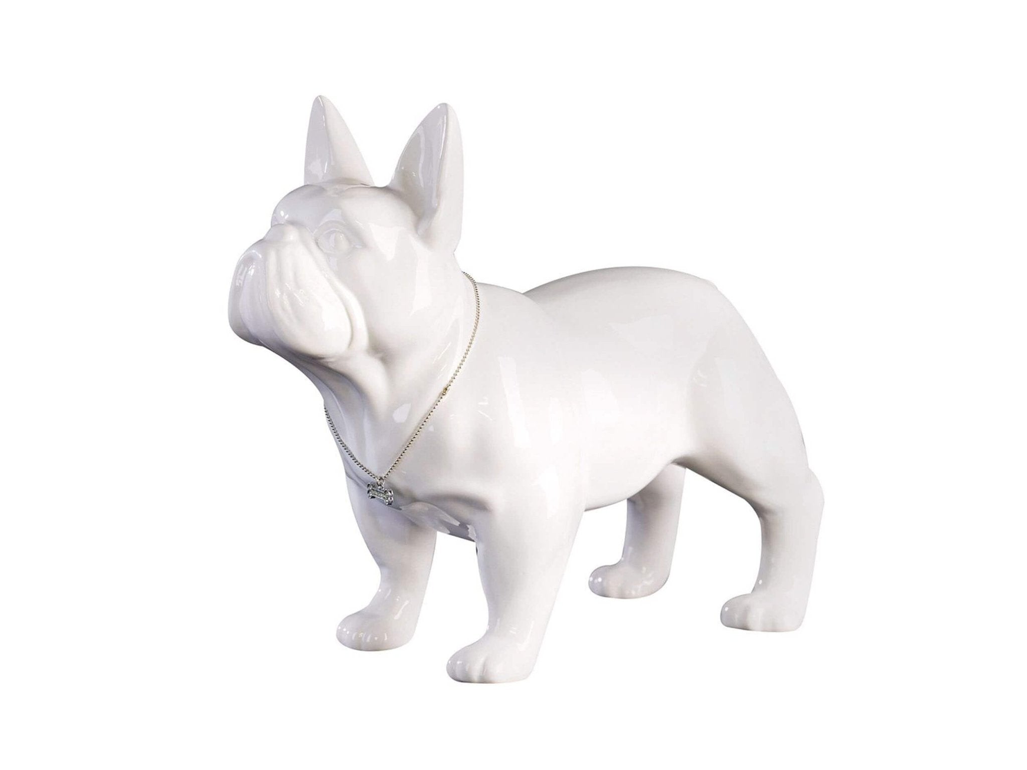 Wit Bulldog sculptuur | Bulli | H. 29 cm