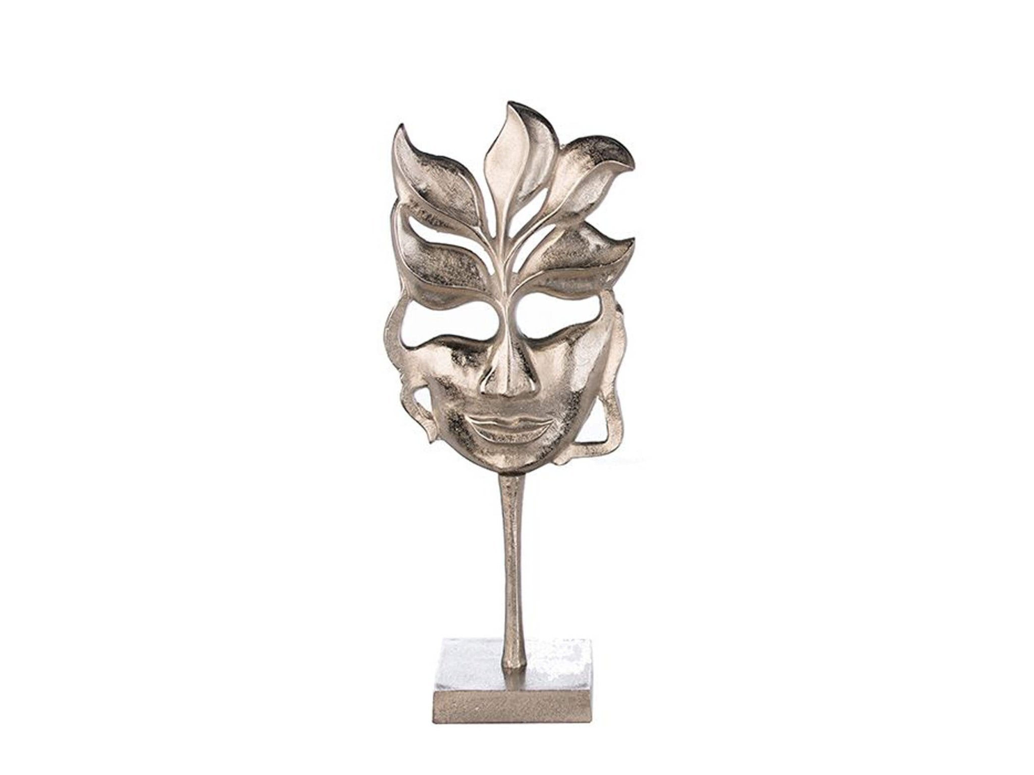Zilver Venetiaans masker sculptuur | Flame Lady | H. 50 cm