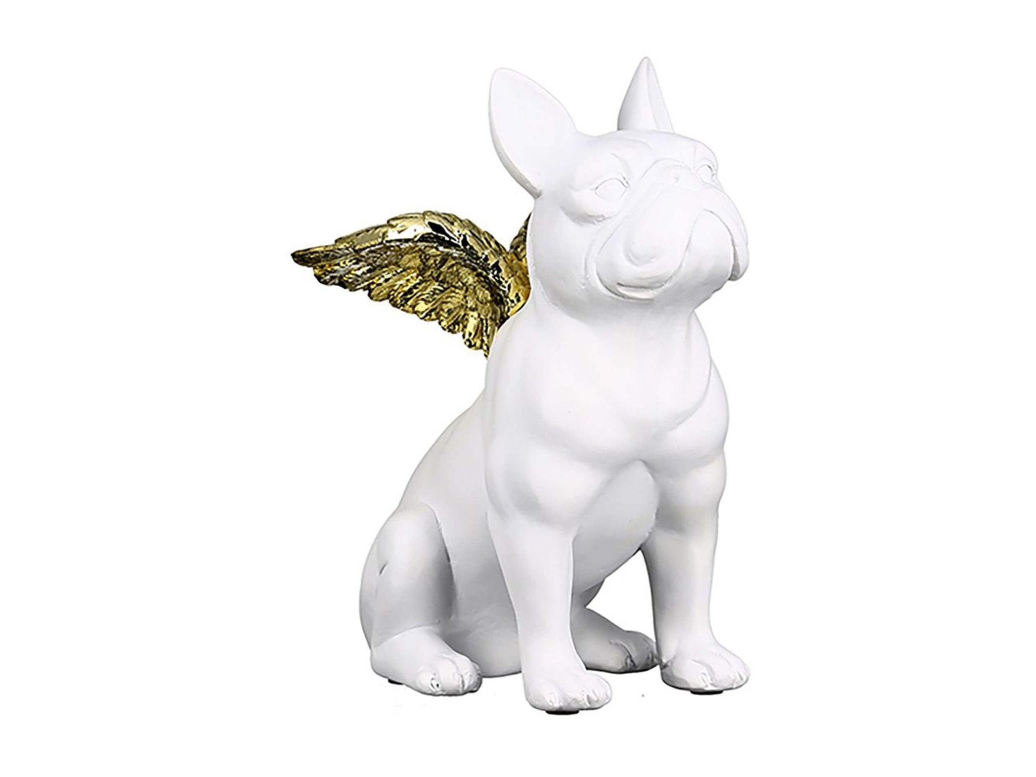 Sculptuur &quot;Flying Bulli&quot; wit / goud | H. 16 cm