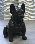 Scultura "Bulldog francese" nero opaco | H. 42,5 cm