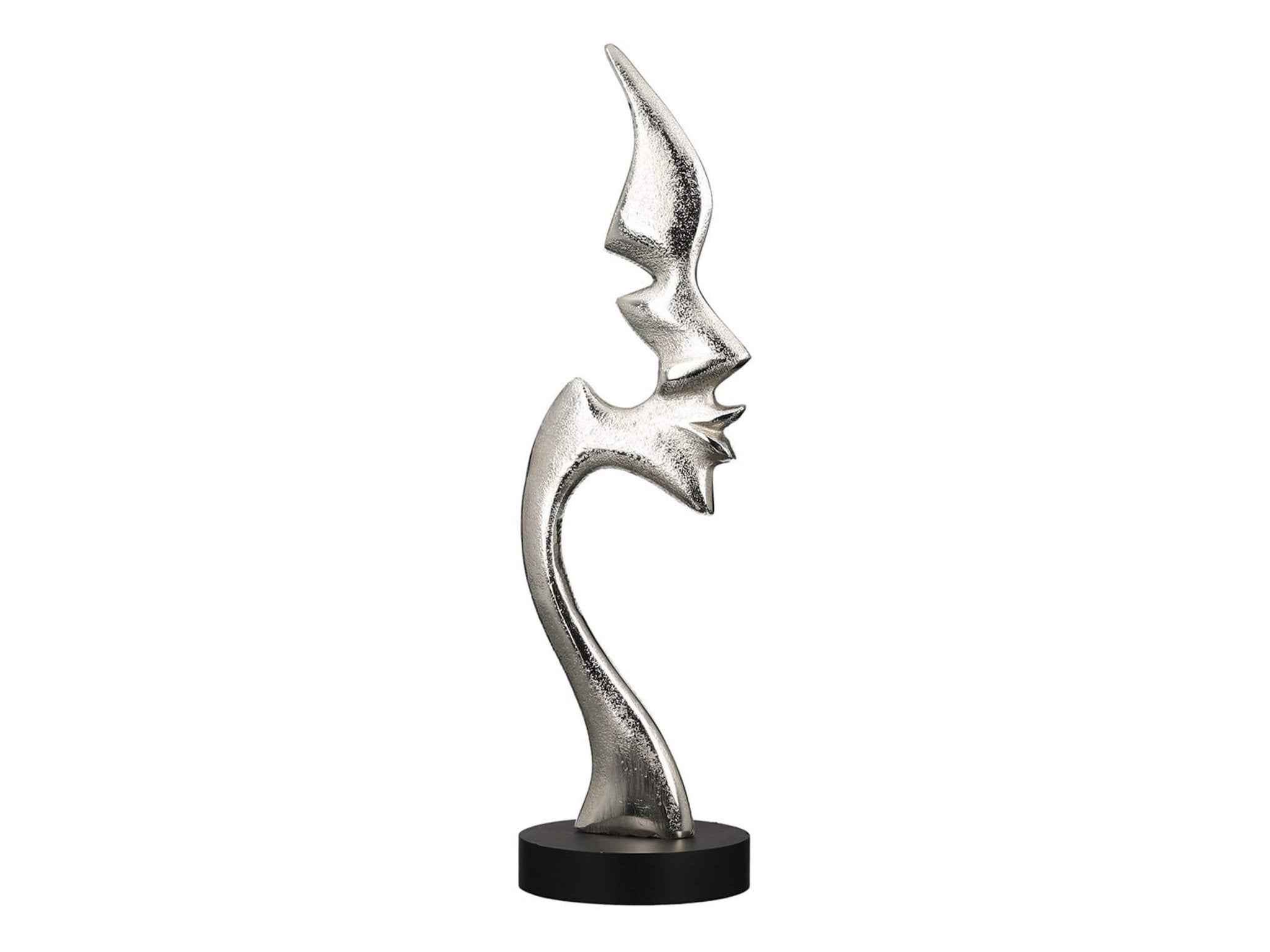 Vrouwen profiel sculptuur in aluminium | Kiss me | H. 43 cm