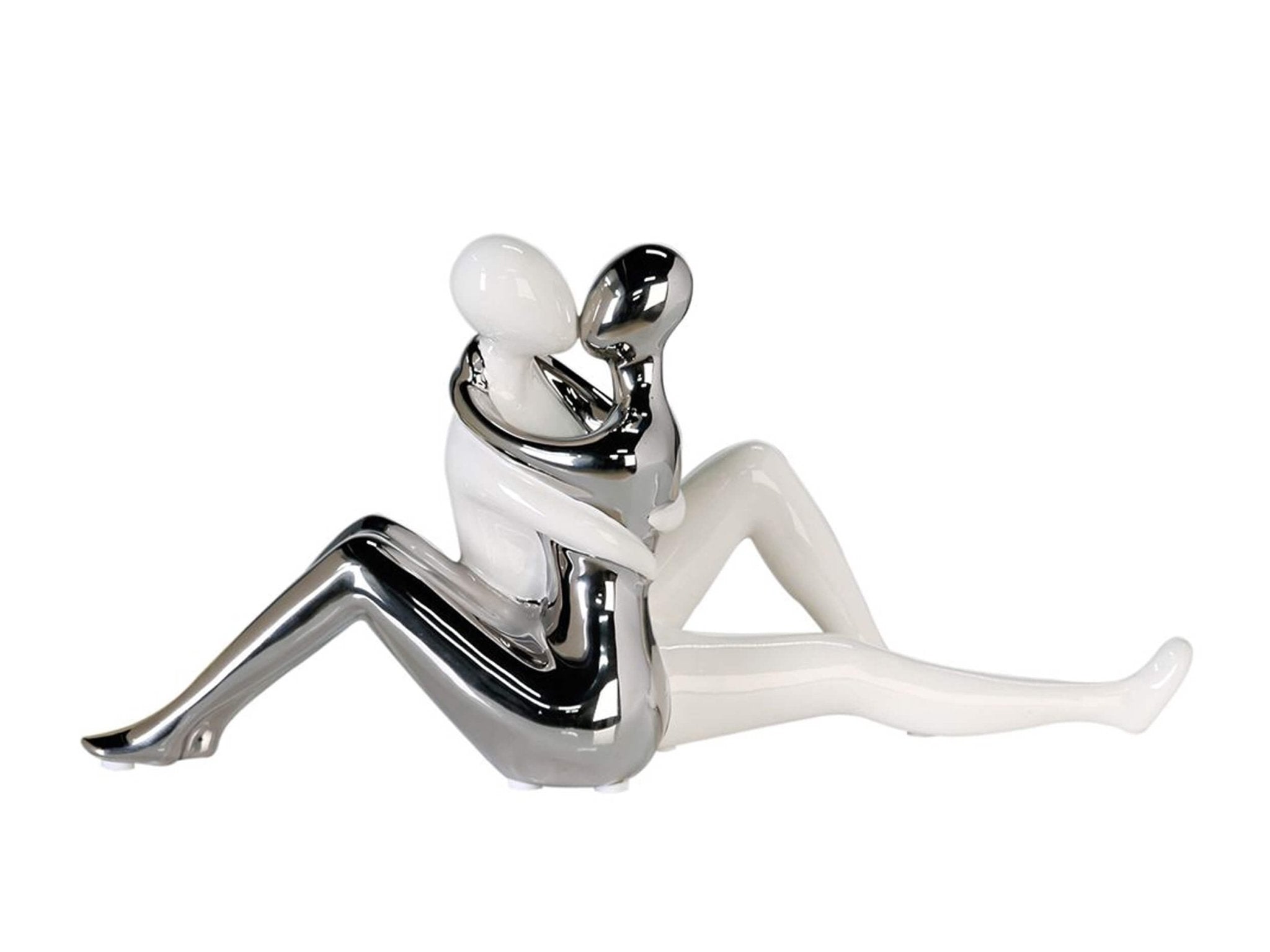 Sculpture &quot;Love Story&quot; white / silver | H. 16.5cm