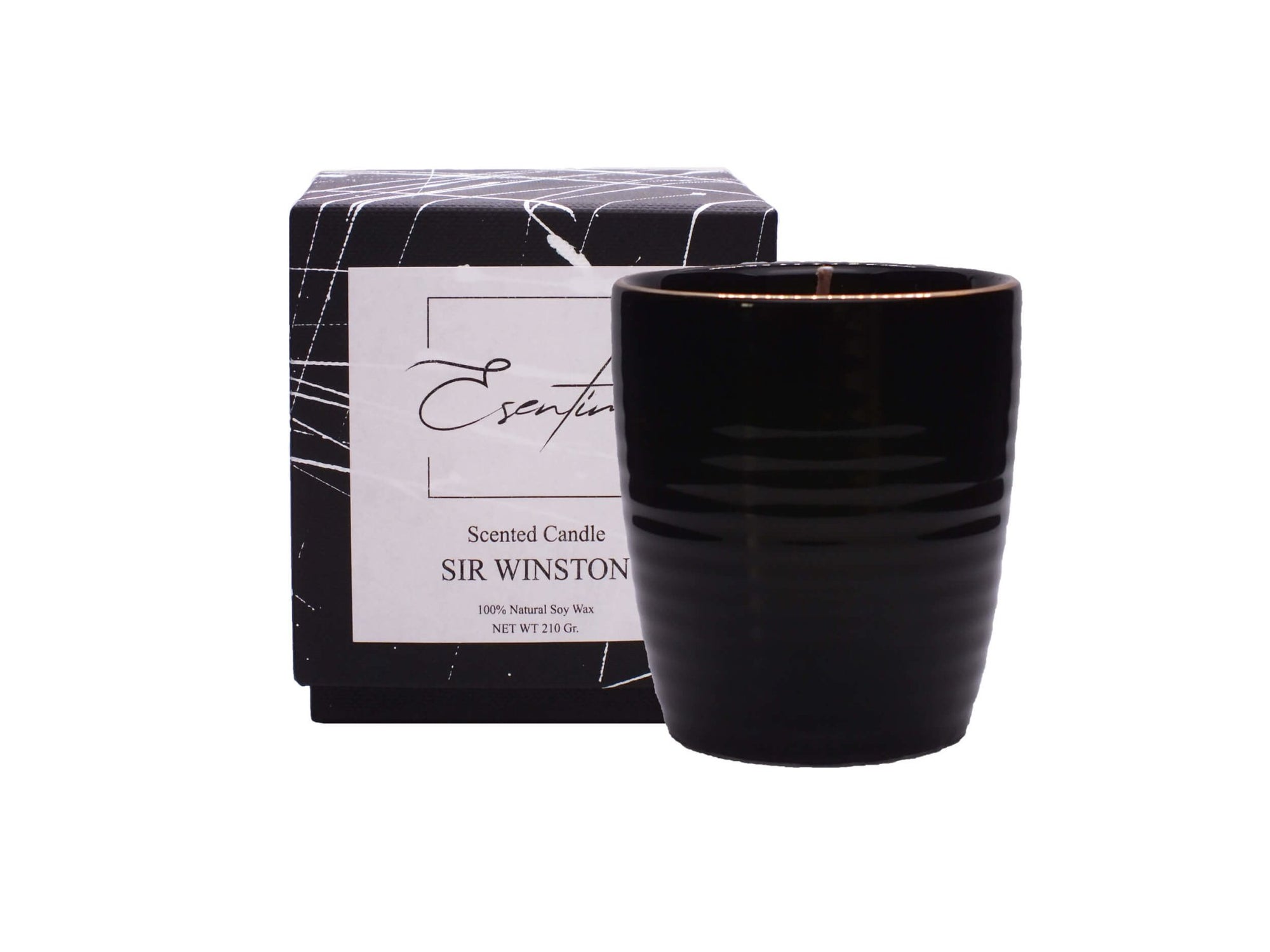 Whiskey - Chocolade Geurkaars | Sir Winston | Zwart