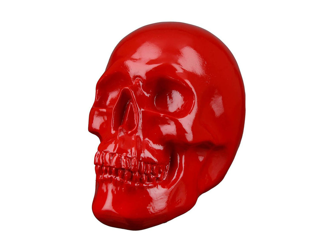 Skull beeld - Rood | Decoratieve schedel | H. 15 cm