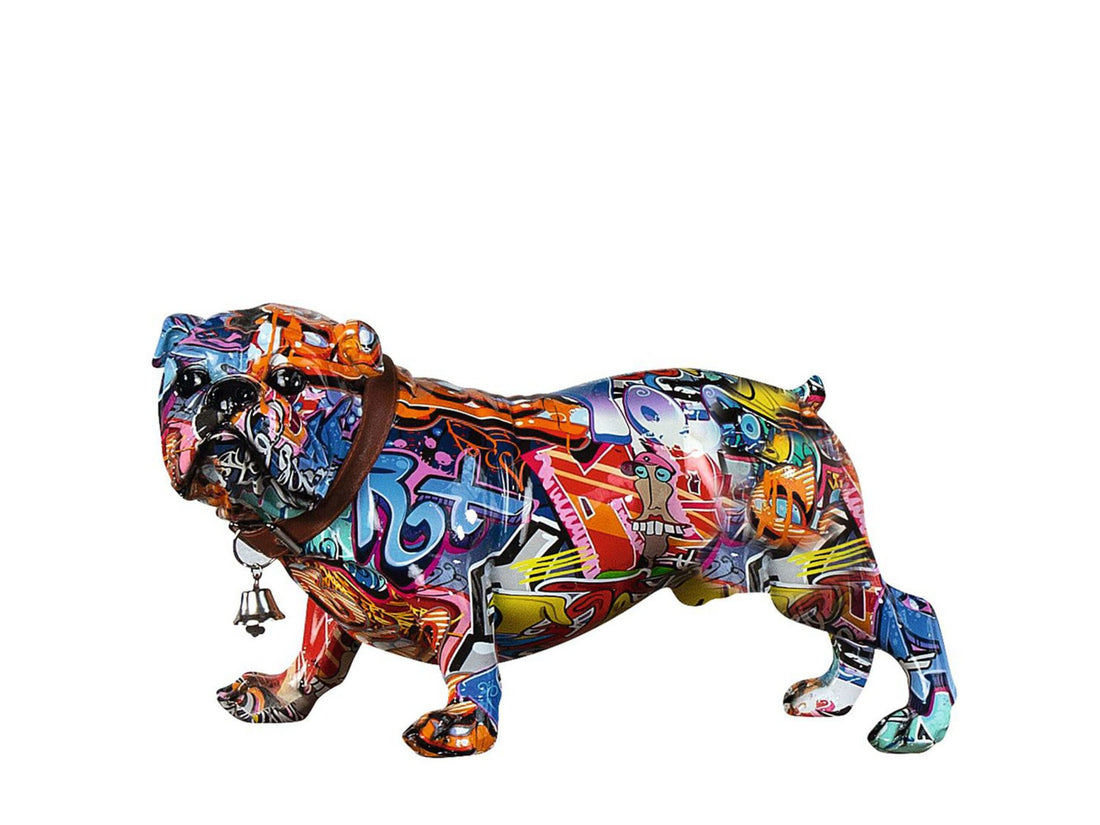 Modern Bulldog beeldje - Graffiti | Street Art | H. 18 cm