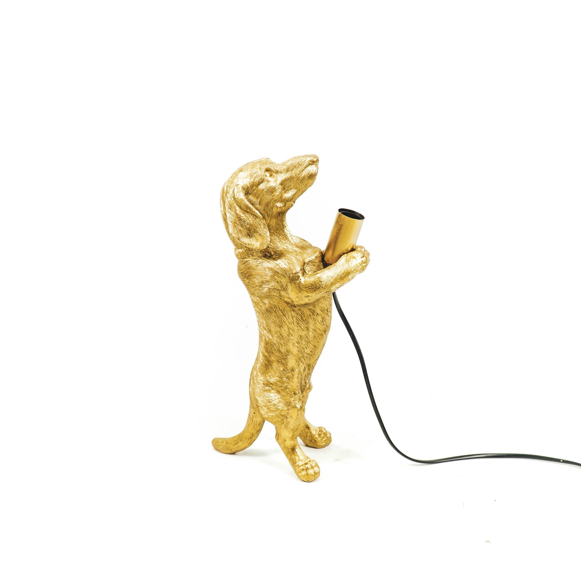 Teckel lamp - Goud | H. 38 cm - Hondenliefhebbers cadeau