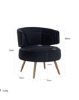 Maataanduiding: Velvet vintage fauteuil - Zwart | Hazel
