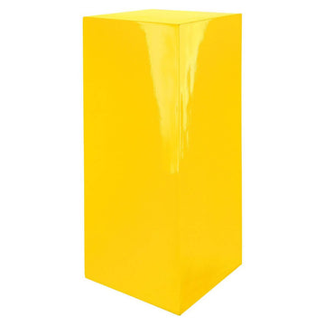Vierkante hoogglans sokkel geel | Solid | H. 100 cm