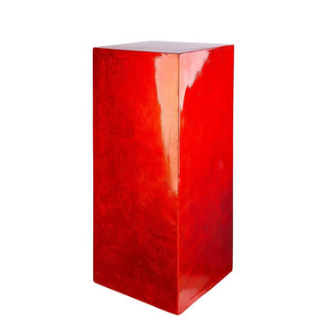 Vierkante hoogglans sokkel rood | Solid | H. 70 cm