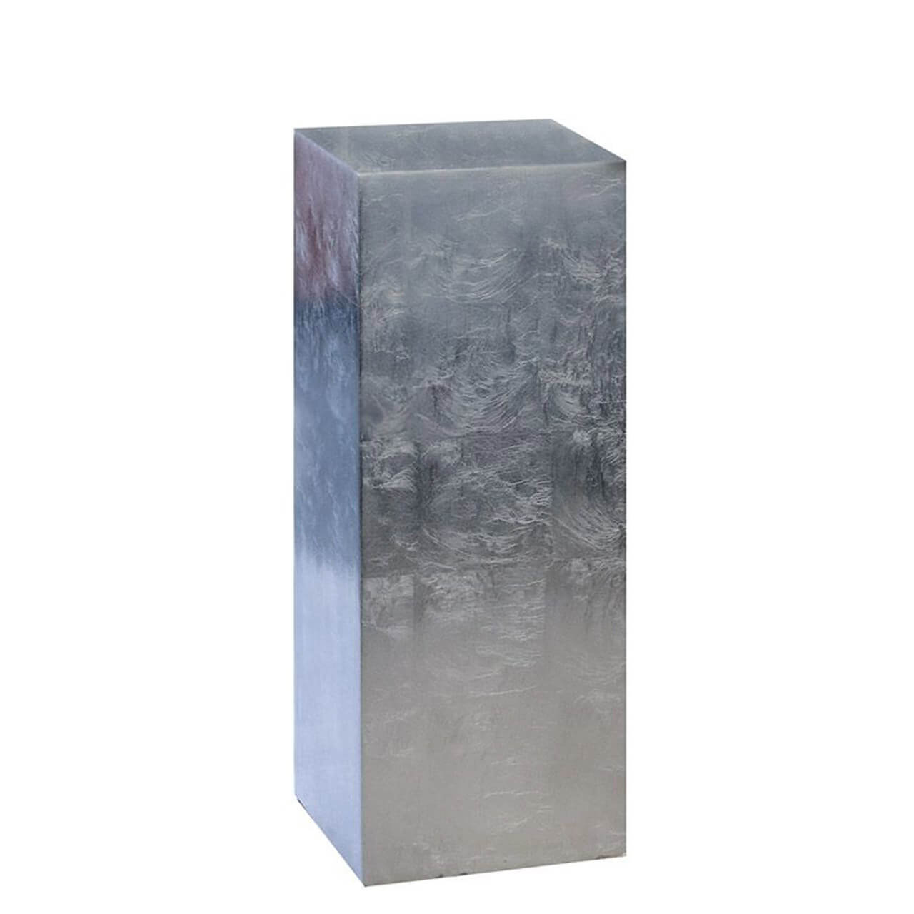 Vierkante zilveren sokkel geborsteld metaal | Solid | H. 70 cm