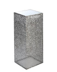 Vierkante zuil in silverkleurig metaal | Purley | H. 70 cm