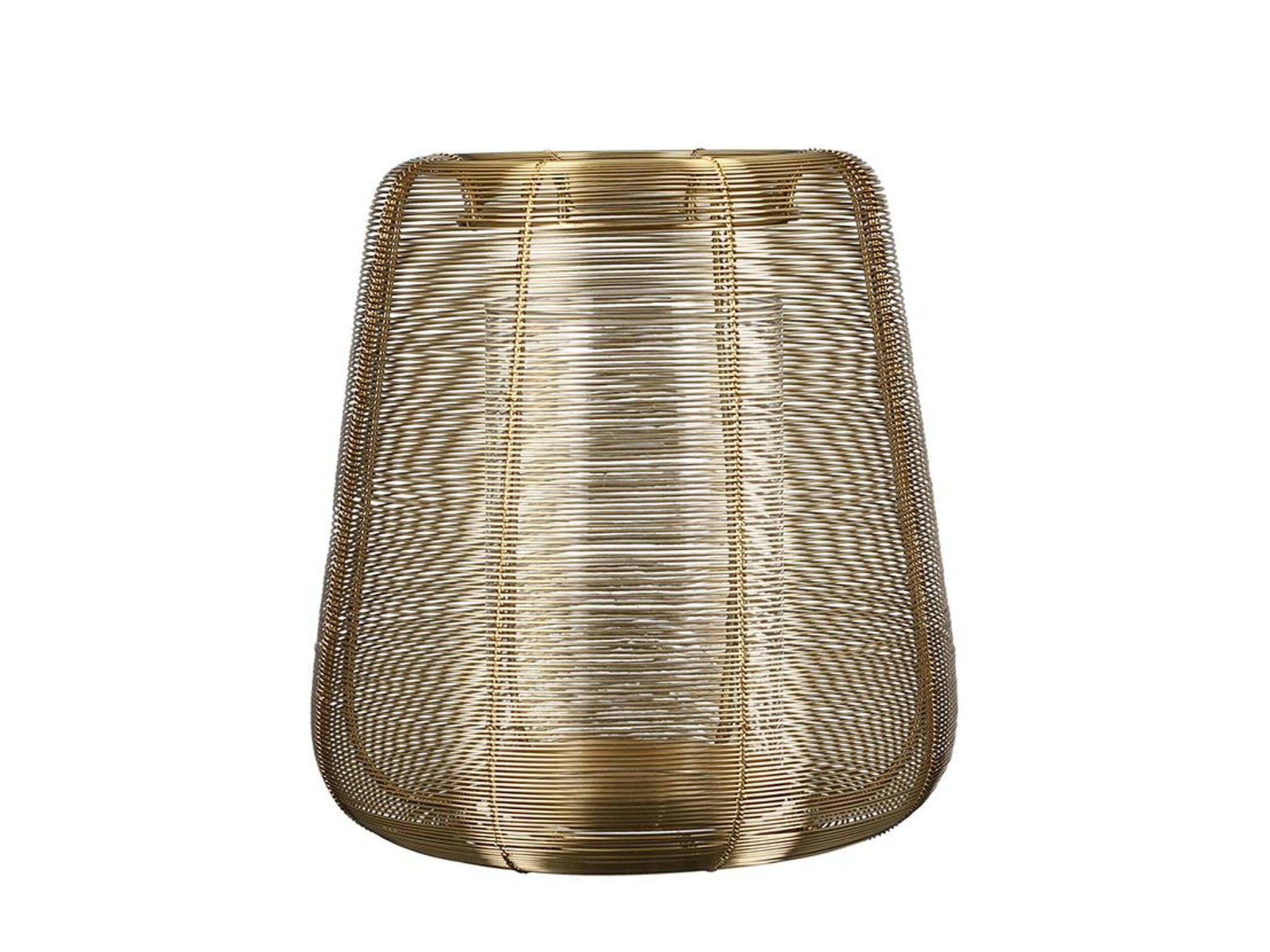 Windlicht glas metaal - Goud | Lucerno | H. 29 cm