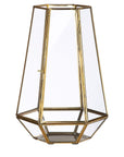Windlicht in metaal en glas - Goud | Cozy | H. 30 cm