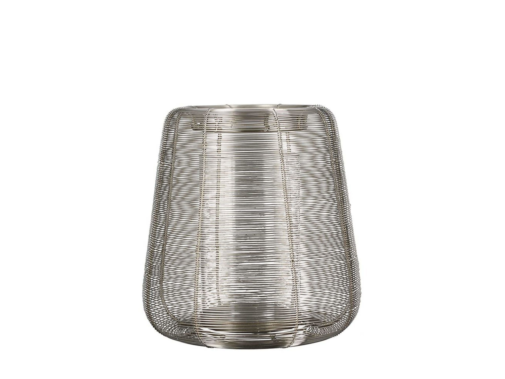 Windlicht zilver glas metaal | Lucerno | H. 25 cm