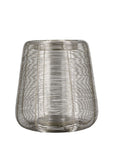Windlicht zilver glas metaal | Lucerno | H. 25 cm