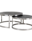 Zilveren salontafel set met zwarte eik | 2-Delig
