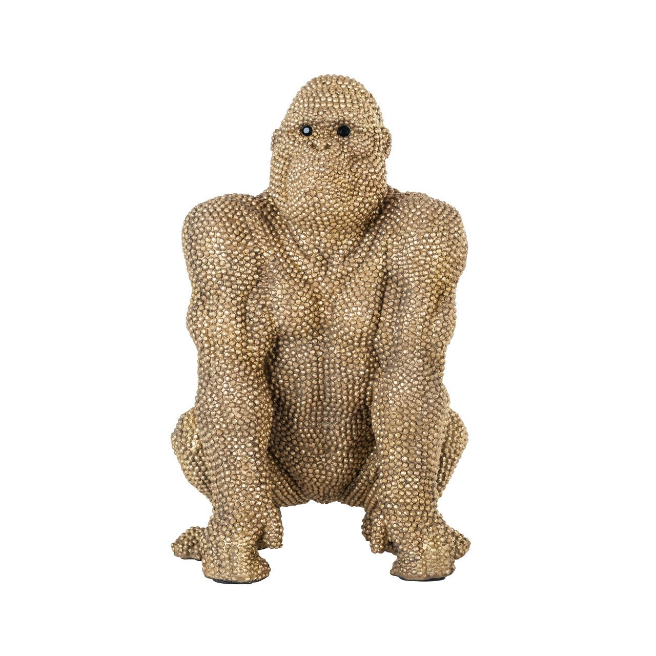 Vooraanzicht van de gouden deco gorilla - 45 cm hoog
