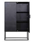 Zwart eiken wandkast 2-deurs | Blax | H. 175 cm - Open zicht